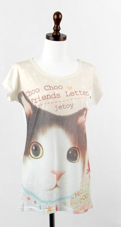 cute cat shirt free shipping handmade
