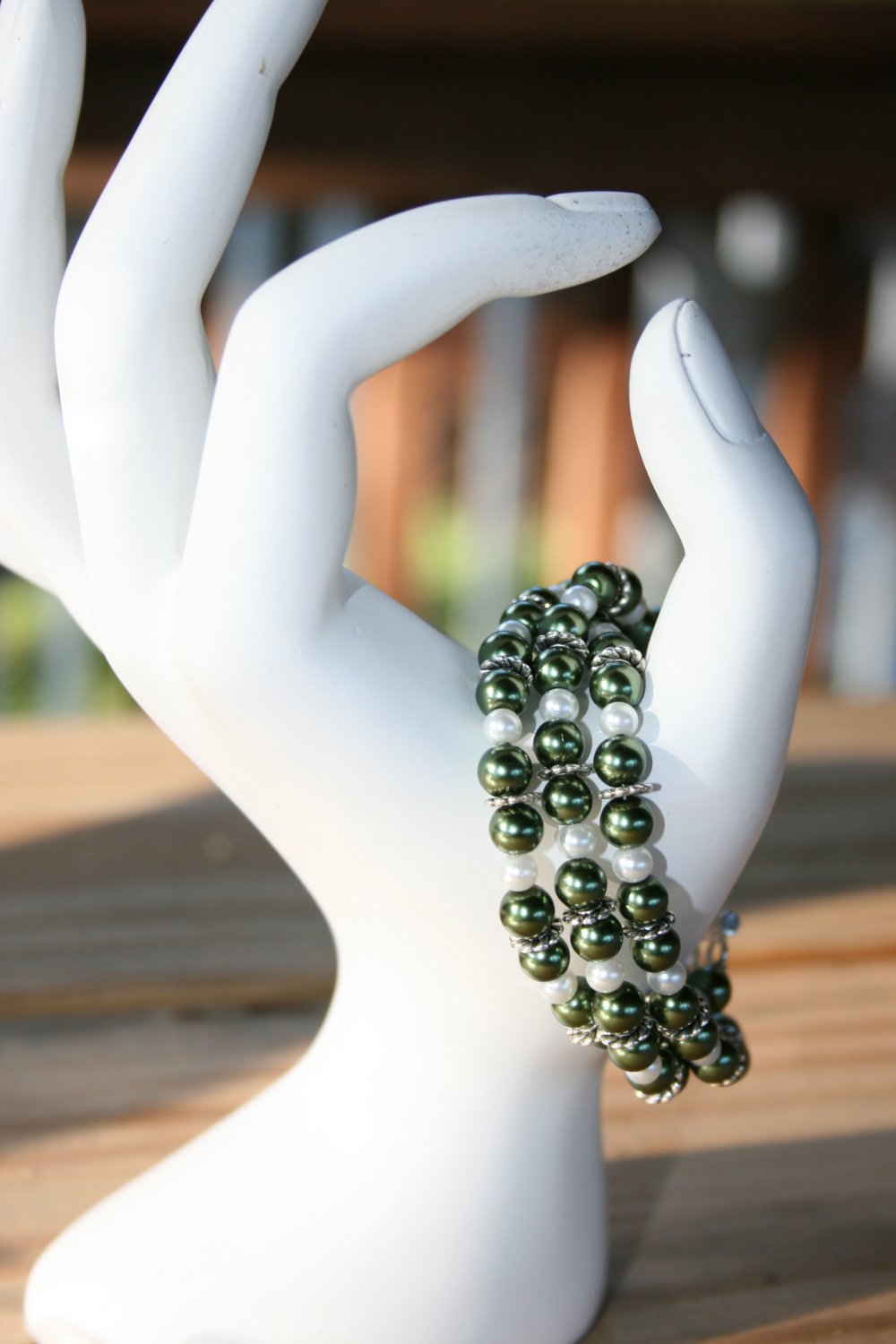 Green Tri-row Bracelet