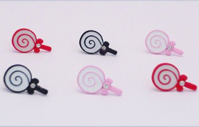 Kitsch Cute lollipop Bow Sparkly Diamante Earrings