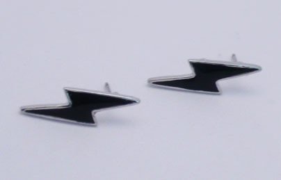 Punk Black Lightning Bolt 80s Retro Unisex Earrings