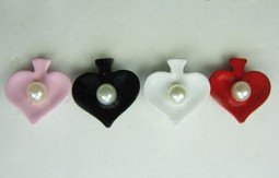 Kitsch Emo Heart Shape Pearl Stud Earrings