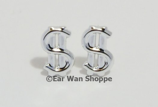 Kitsch Korean Silver Dollar Sign Hypo Stud Earrings