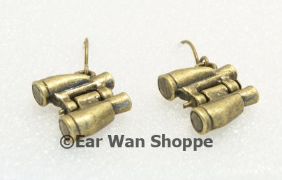 ♥ Handmade Brass Binoculars Glasses Drop Earrings♥