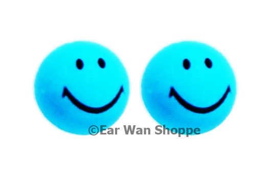 Smiley Face Multi Colour Resin Hypo Earrings 2 pairs
