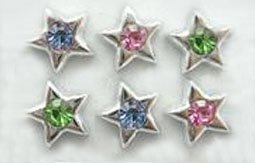 Sparkling Silver Star Big Diamante Ear rings 2pairs