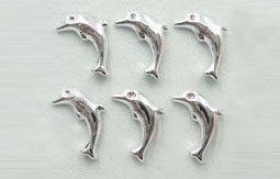 Kitsch Silver Dolphin Animals Resin Stud Earrings