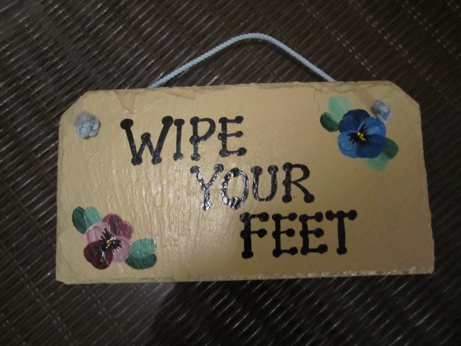 Decorative Metal Handpainted Sign~Wipe your Feet