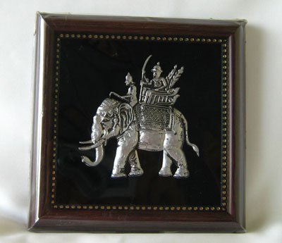 Royal Elephant nickel in wood frame