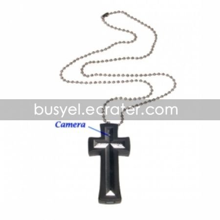 Cross Necklace with Hidden Camera+Digital Video Recorder