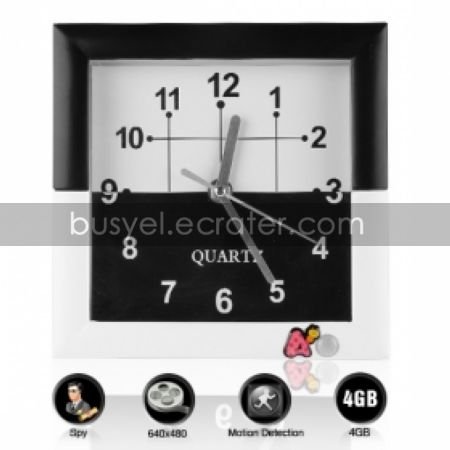 Clock with Built-In Motion Sensor Surveillance Camera