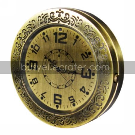 Stylish Metal Clock with Camera + Motion Sensor (HD)