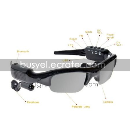 2GB Sunglasses Camera DVR Video Recorder FM Radio Bluetooth MP3 (DCE159)