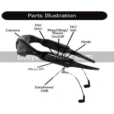 Sunglasses with Spy Camera + MP3 Recorder