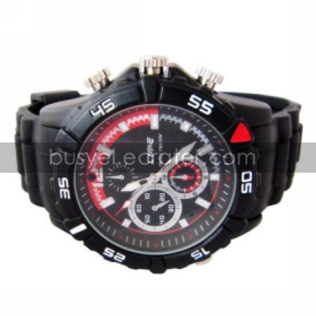 720P HD 4G Waterproof Spy Watch Camera DVR with Voice Recorder Rubberized StrapHidden Camera