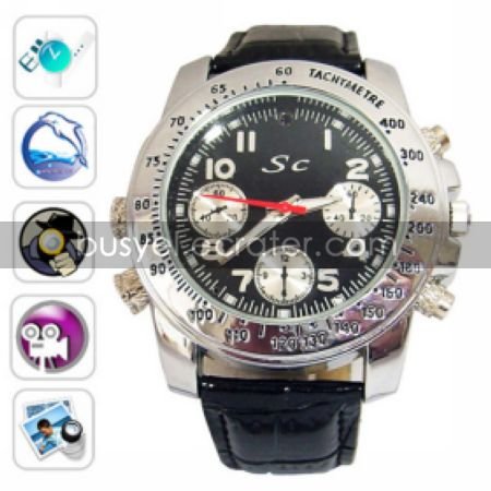 720P HD 1280x720 Waterproof Sport Watch DVR with 4G Memory, Stainless Steel Casing, Hidden Camera