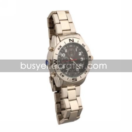 Businessman's Metal Wrist Watch Camera DVR Camcorder Supporting up to 16G TF Card (SZ05430106)