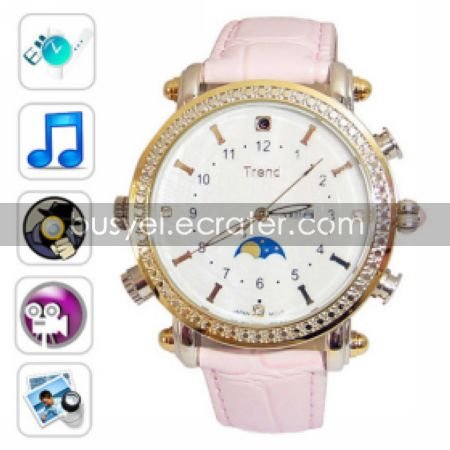 Fashion Design Watch Digital Video Recorder with MP3 Player, 4G Memory Included, Hidden Camera
