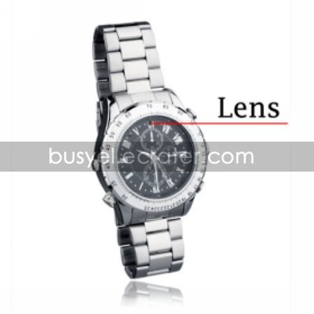 Stainless Steel Water Resistant Wrist Watch Camera DVR Camcorder Supporting up to 16G TF Card