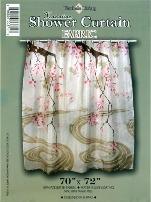 Hawaiian Tropical Fabric Shower Curtain (Sakura Flower)