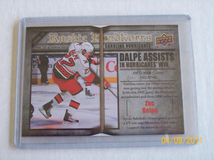 2010-11 Upper Deck Hockey Series 2 - Rookie Headliners #RH7 - Zac Dalpe
