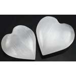 White Selenite Heart 1 1/4" - 2" - GHSELW