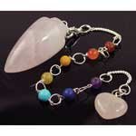 Rose Quartz 7 Chakra Pendulum - GP7RQ