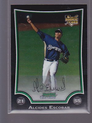 2009 Bowman Chrome #198 Alcides Escobar Brewers RC *stk0446