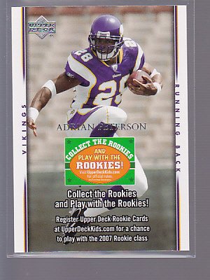 2007 Upper Deck Collect The Rookies Adrian Peterson _________ (STKft 88)