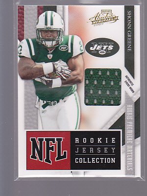 SHONN GREENE 2009 ABSOLUTE MEMORABILIA ROOKIE JERSEY COLLECTION RC GREEN PATCH