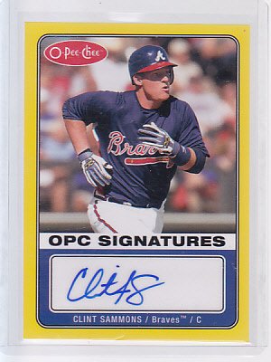 2009 Clint Sammons auto O-Pee-Chee Braves Hard to find on sale