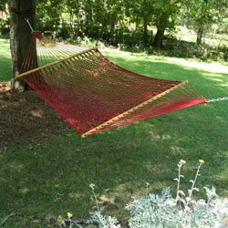 Pawleys Island Large DuraCord Rope Hammock - Garnet