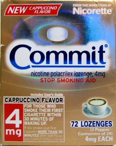 4 Boxes Nicorette Commit Cappuccino Lozenges 288 pc 4mg