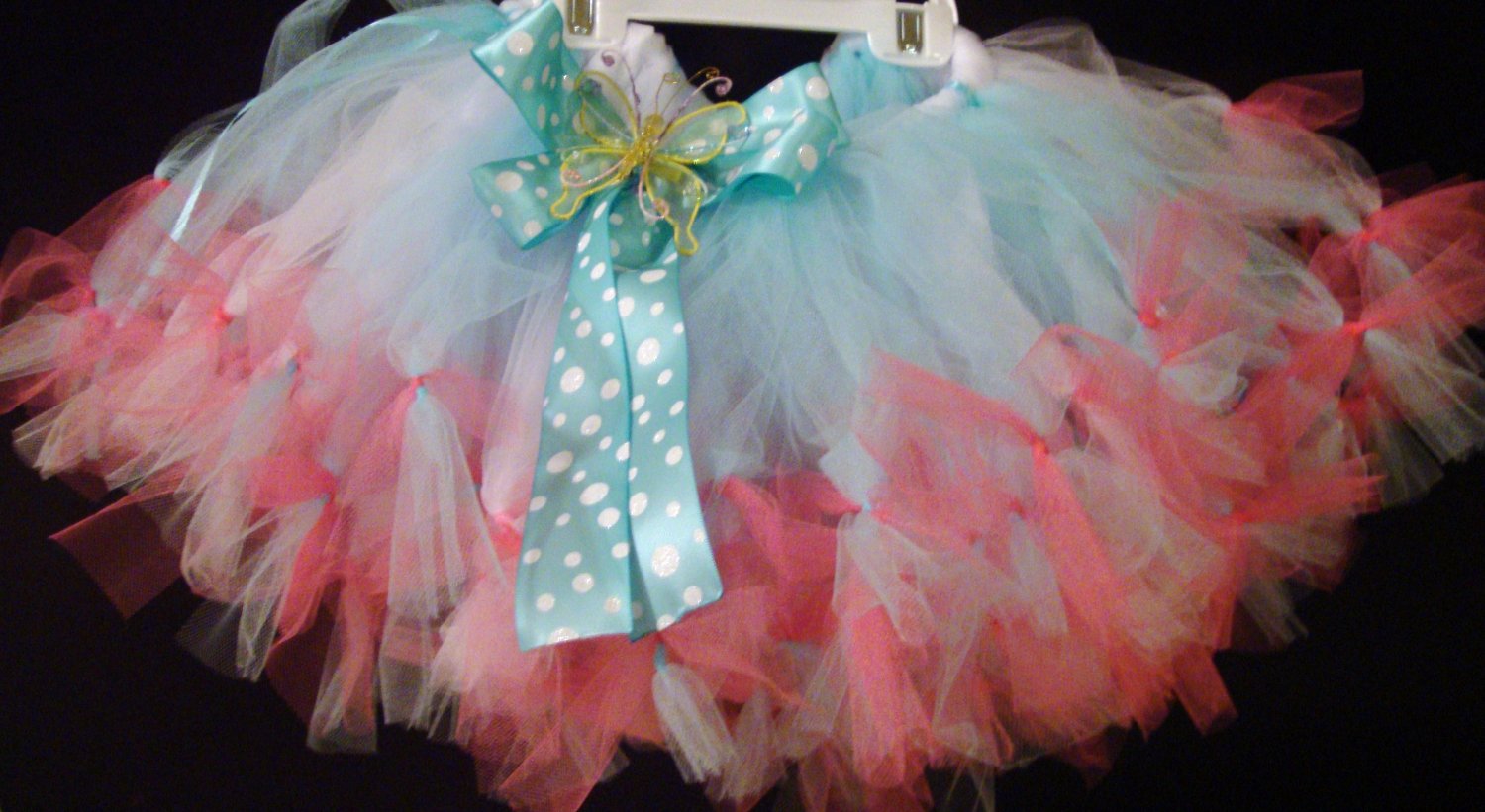Aqua/white/pink petti tutu