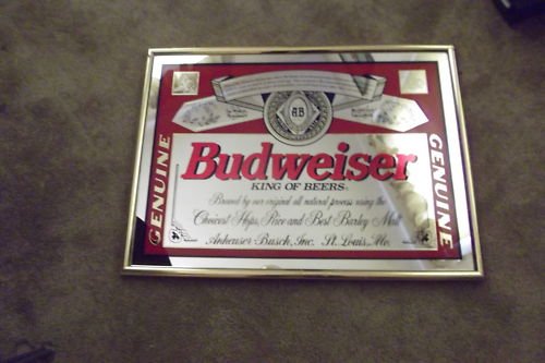 BUDWEISER & COORS Mirror Beer Signs Vintage LOT (2)