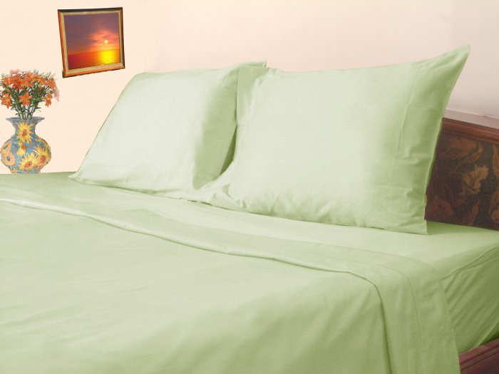 300 TC Sheet set 100% pure Cotton Solid Twin Sage