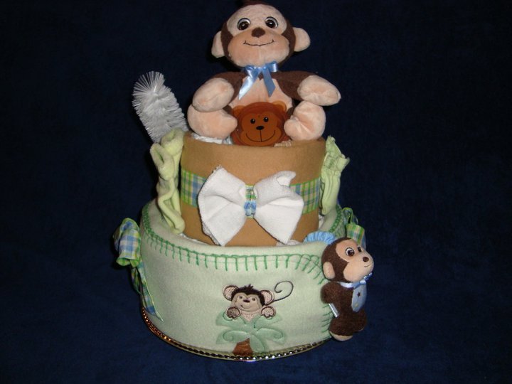 Max the Monkey Diaper Cake
