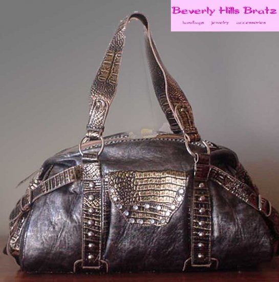 Papillon Satchel, Pewter FREE Shipping