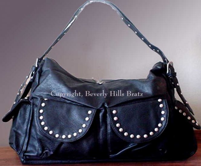 Studded Satchel, Black FREE Shipping