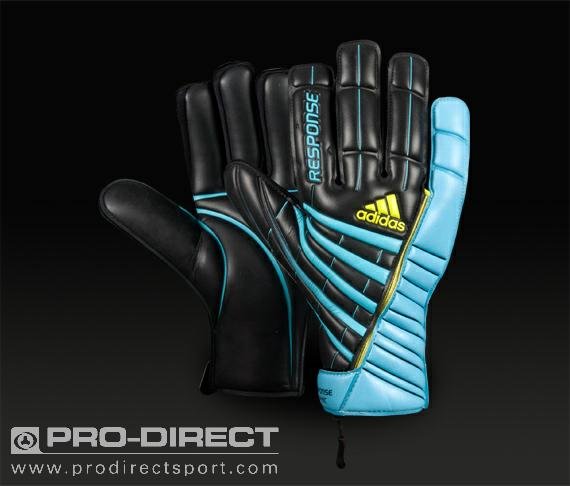 adidas - Response Graphic - Mens G/K Gloves - Blk/Aqua/Acid Buzz