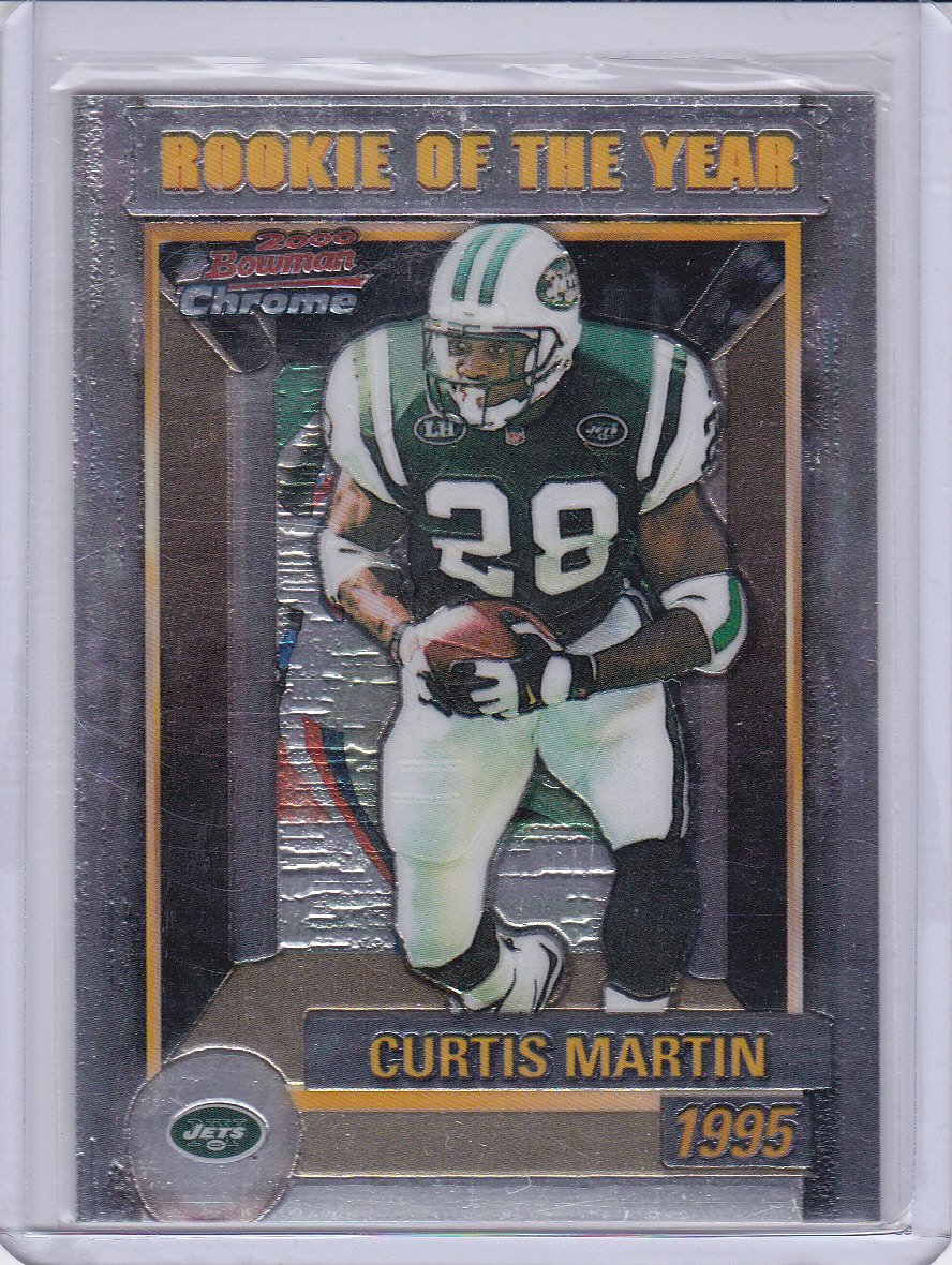 CURTIS MARTIN 2000 BOWMAN CHROMME ROOKIE OF THE YEAR