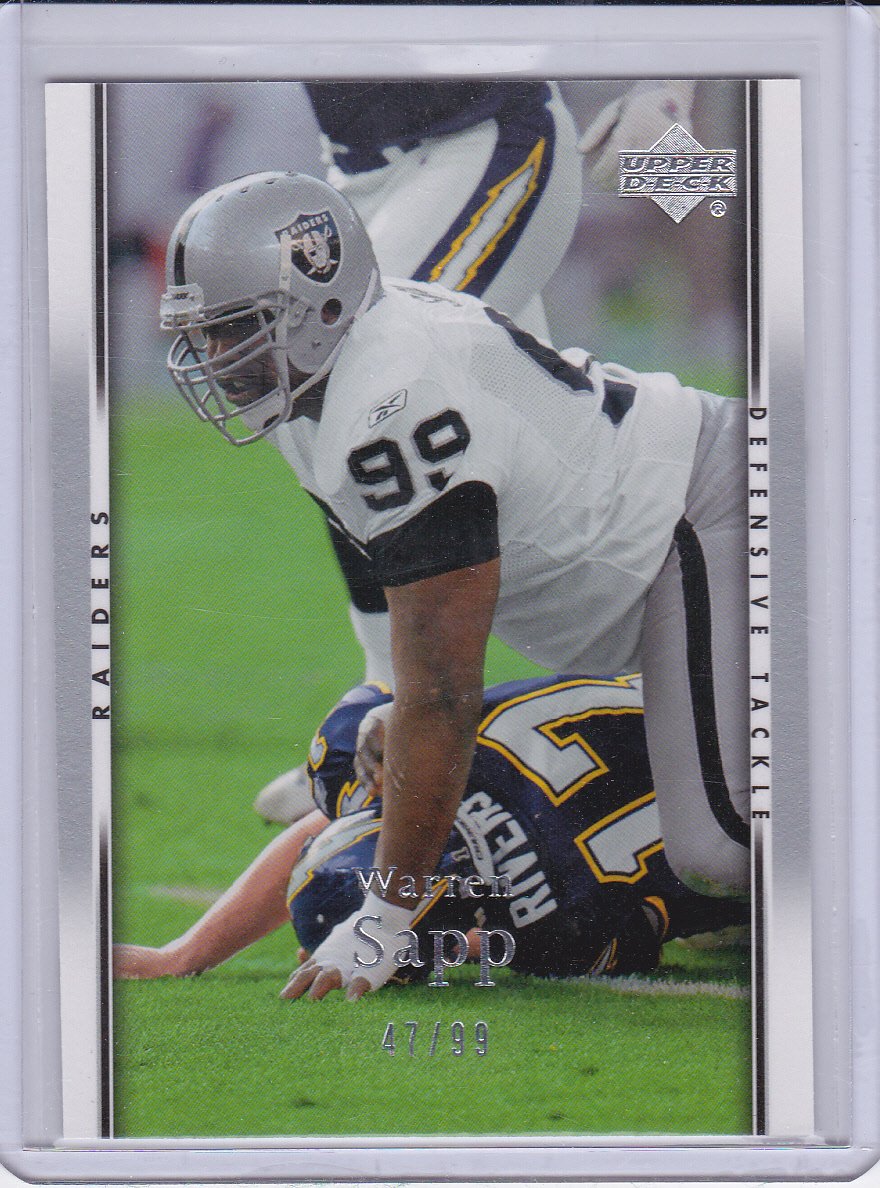 WARREN SAPP 2007 UPPER DECK SILVER #/99