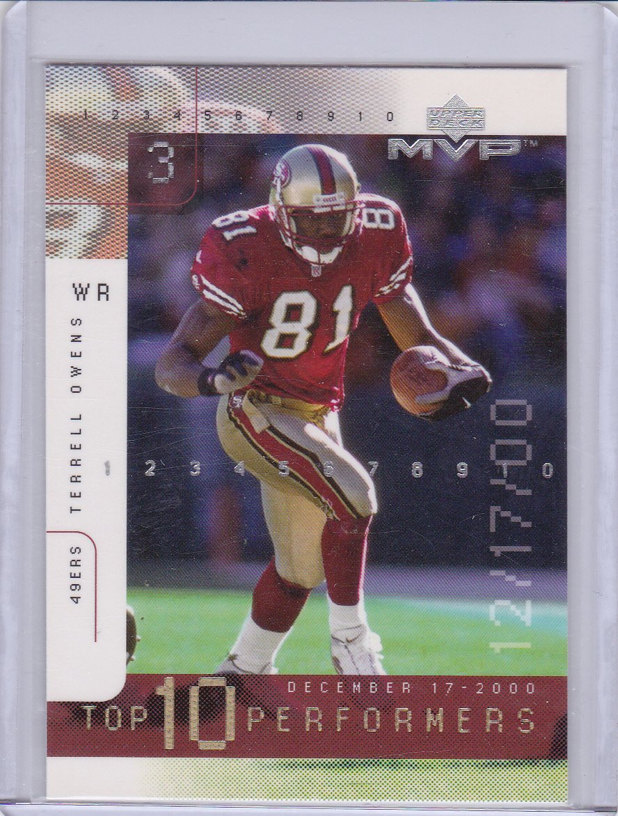 TERRELL OWENS 2001 UPPER DECK MVP TOP 10 PERFORMERS