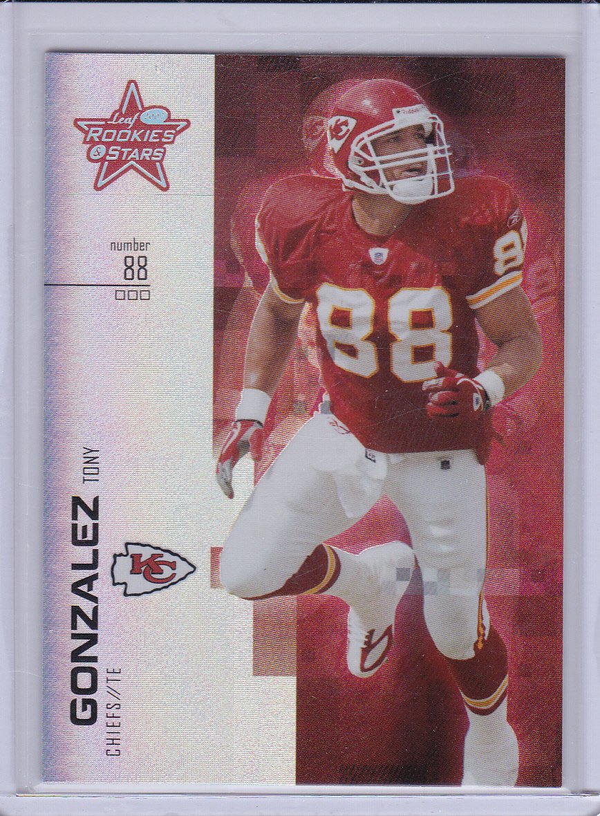 TONY GONZALEZ 2007 LEAF ROOKIES AND STARS SILVER HOLOFOIL #/99