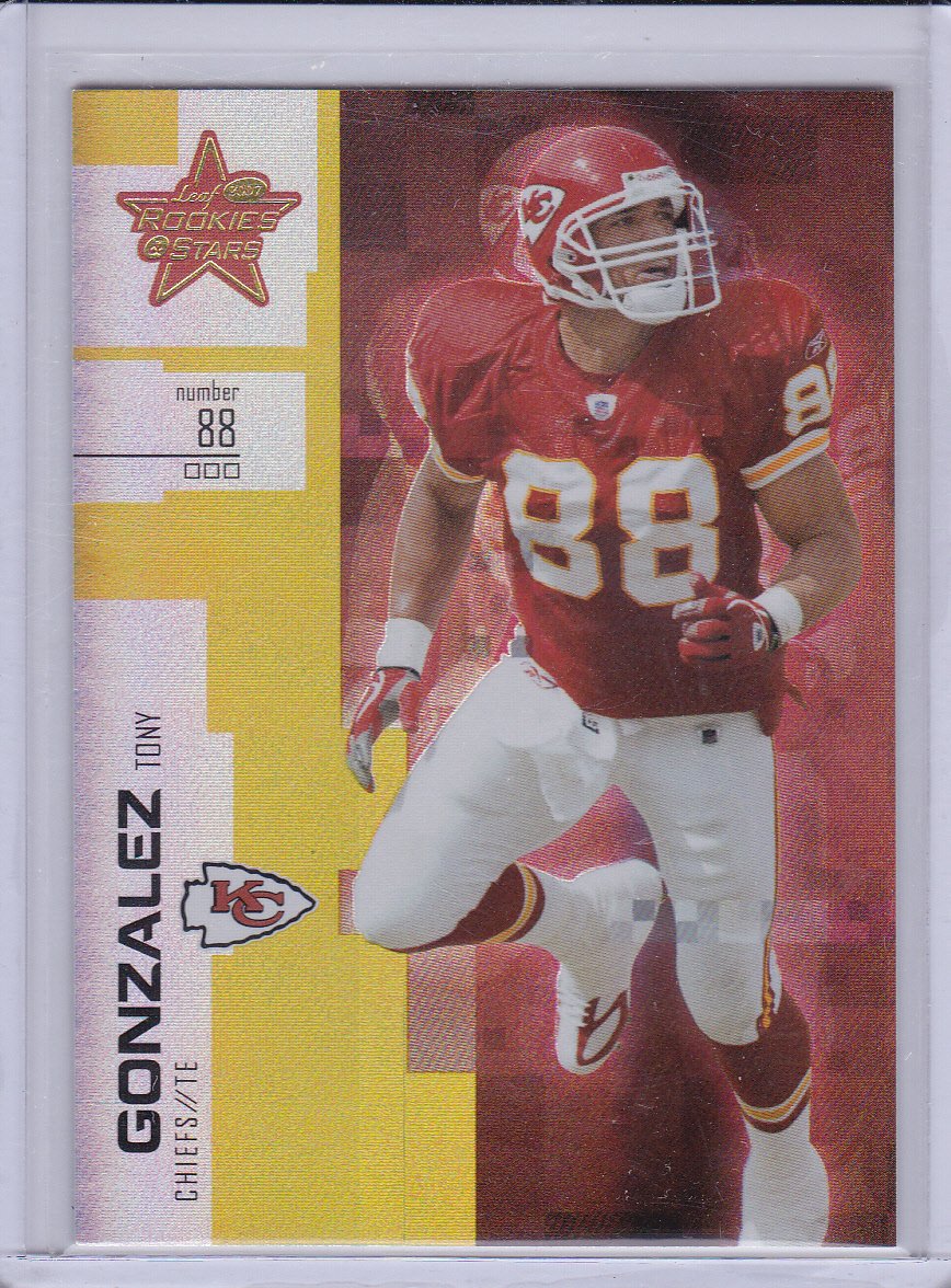 TONY GONZALEZ 2007 LEAF ROOKIES AND STARS GOLD #/49
