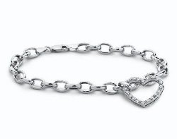 Diamond Bracelet (18K White Gold Charm Bracelet)