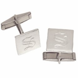 Personalized Sterling Silver Engraved Cuff Links