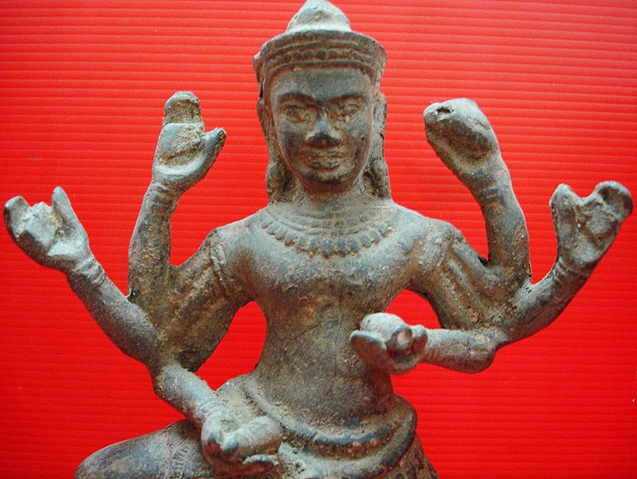 Rare Antique Khmer Angkor Buddha Statue Bronze Old