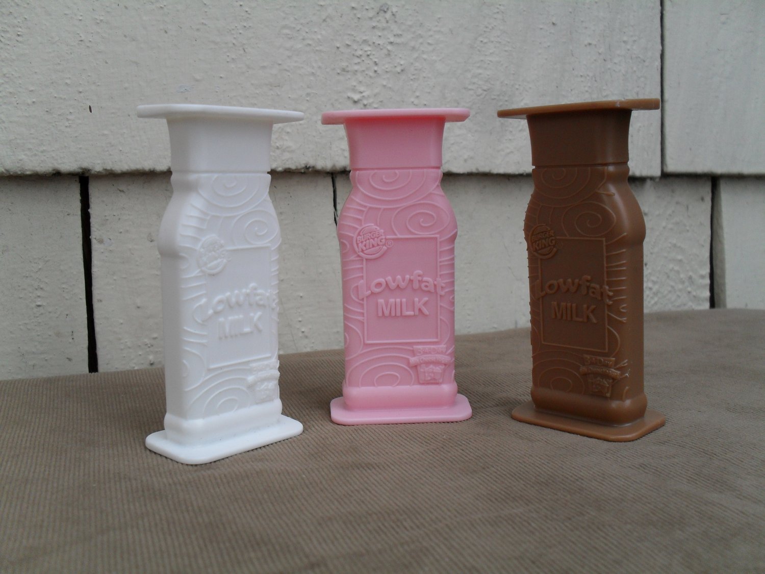 Burger King 2006 Set of 3 Plastic Low Fat Milk Toys
