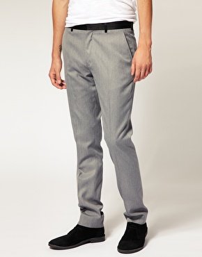 Slim Fit Tux Grey Trousers