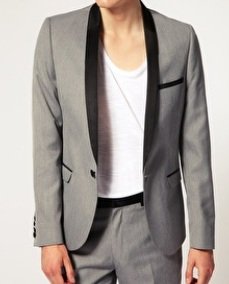 Slim Fit Tux Grey Jacket